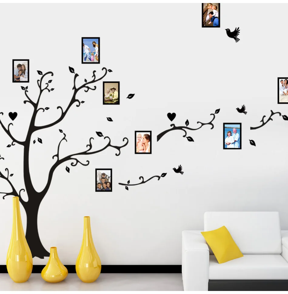 Виниловая настенная наклейка большого размера 200x260 см для DIY фото дерева фона