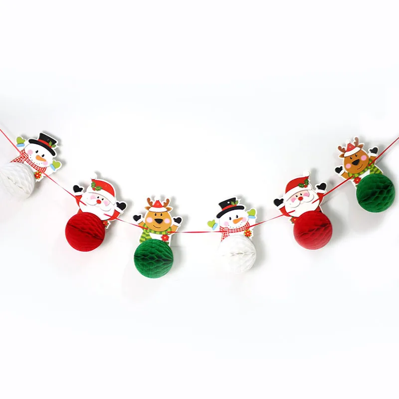 Креативное Рождественское украшение мультяшная салфетка сотовый шар Санта