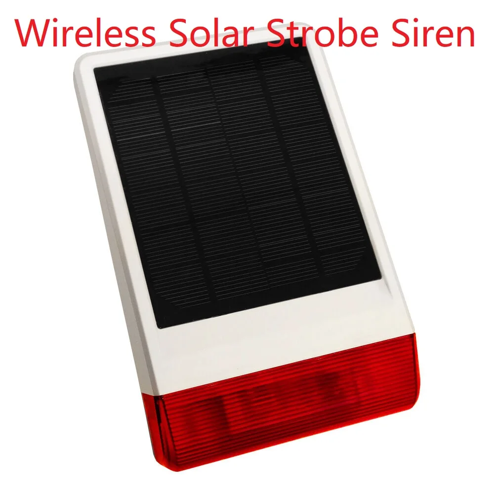 Solar powered External Wireless Strobe Siren Solar Flash Siren for our 433MHz Intruder Burglar House Alarm System