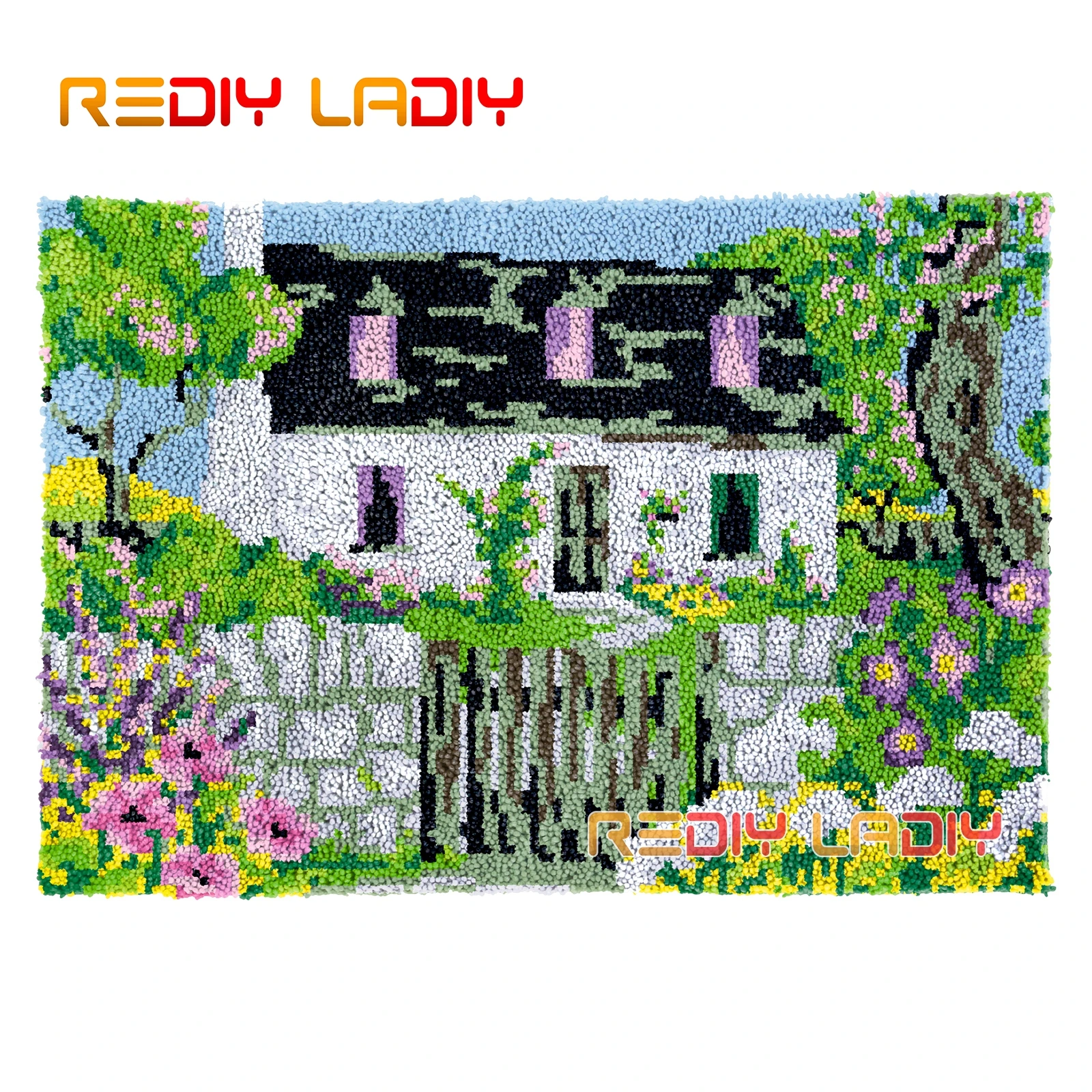 

Набор ковровых покрытий с застежкой-крючком, подушка для сиденья с деревенским пейзажем, коврик для самостоятельной сборки, ковер из толсто...