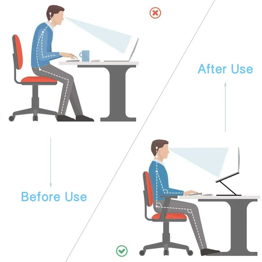 Регулируемый столик Doonall для ноутбука в офисе, переносной столик для колен, совместимый с планшетами и ноутбуками, складной подъемный кронштейн.