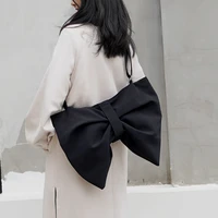 fashion design women canvas shoulder bags large capacity ladies bowknot crossbody bags portable female casual tote handbags