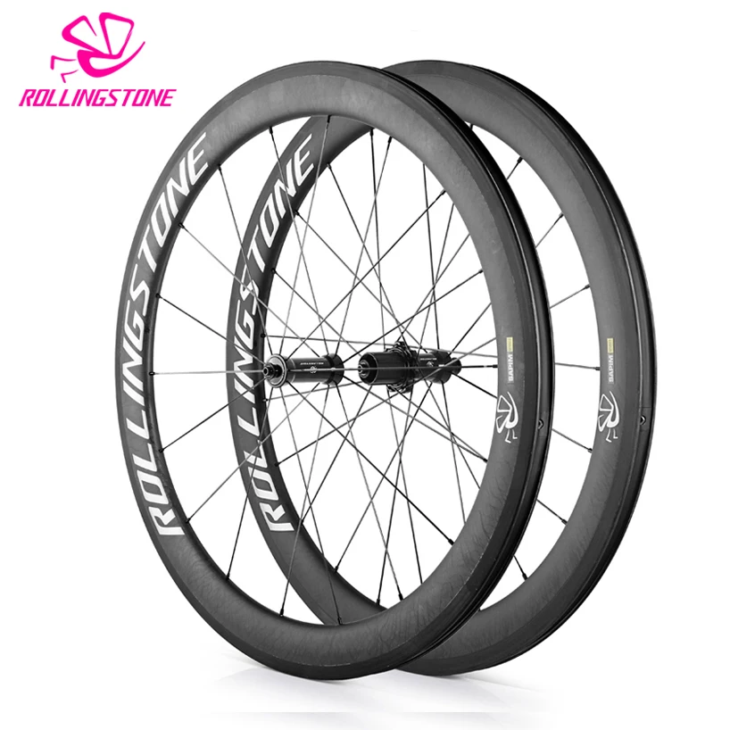 

Rolling Stone Road Carbon wheelset 50mm bicycle front rear high TG carbon 700C clincher aero rim 1750g