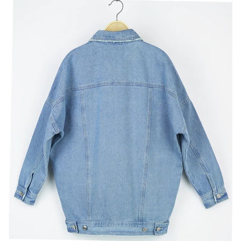 Женская куртка 2019 весна и осень дикая Корейская BF Свободная джинсовая большого
