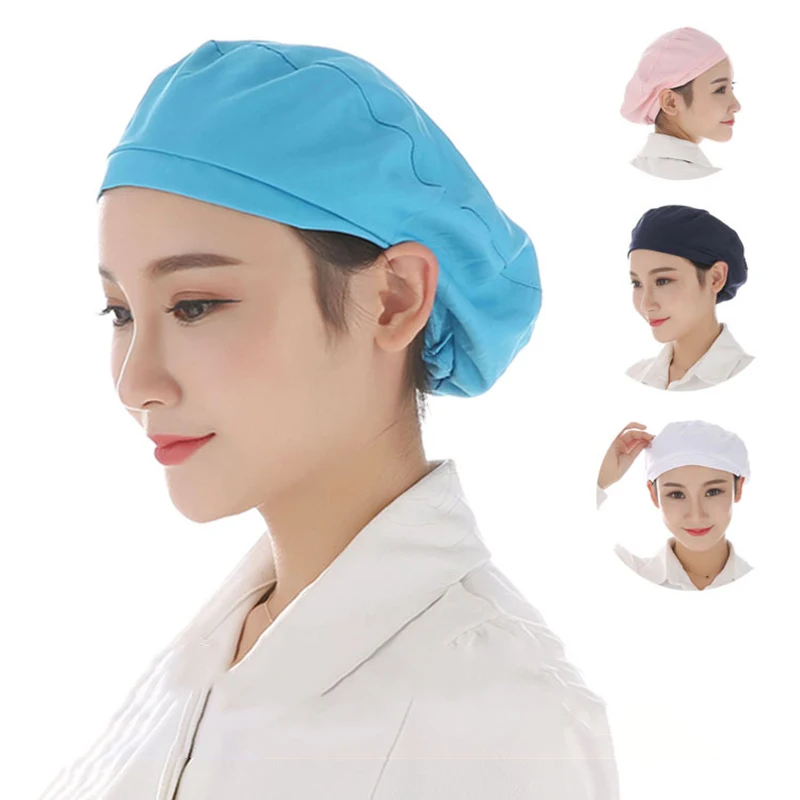 

Men Women Food Service Caps Breathable Sanitary Dust Cap Workshop Canteen Bakery Waiter Chef Work Hats Dropshipping In Stock