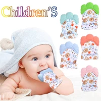baby silicone mitts teething mitten cartoon shaped glove soft teether newborn teethers mitt baby chewing gift guante mordedor 4