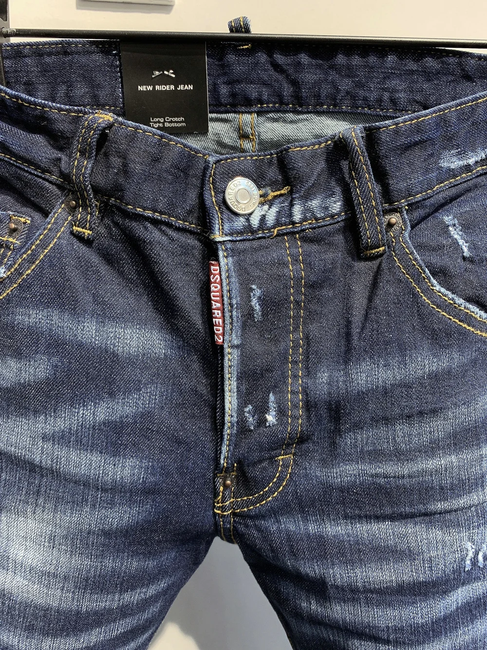 New DSQUARED2 Men's/Women's Ripped Jeans, Fashion Washed Frayed , Made Old Stretch Pants