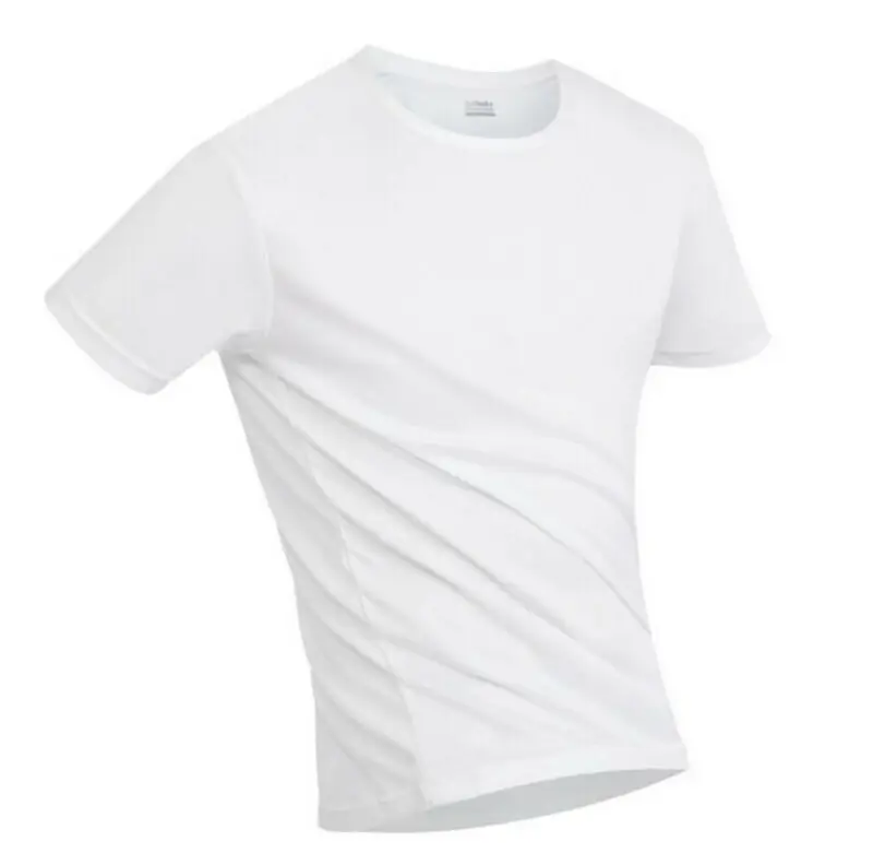 Мужская спортивная быстросохнущая футболка с круглым вырезом для фитнеса и