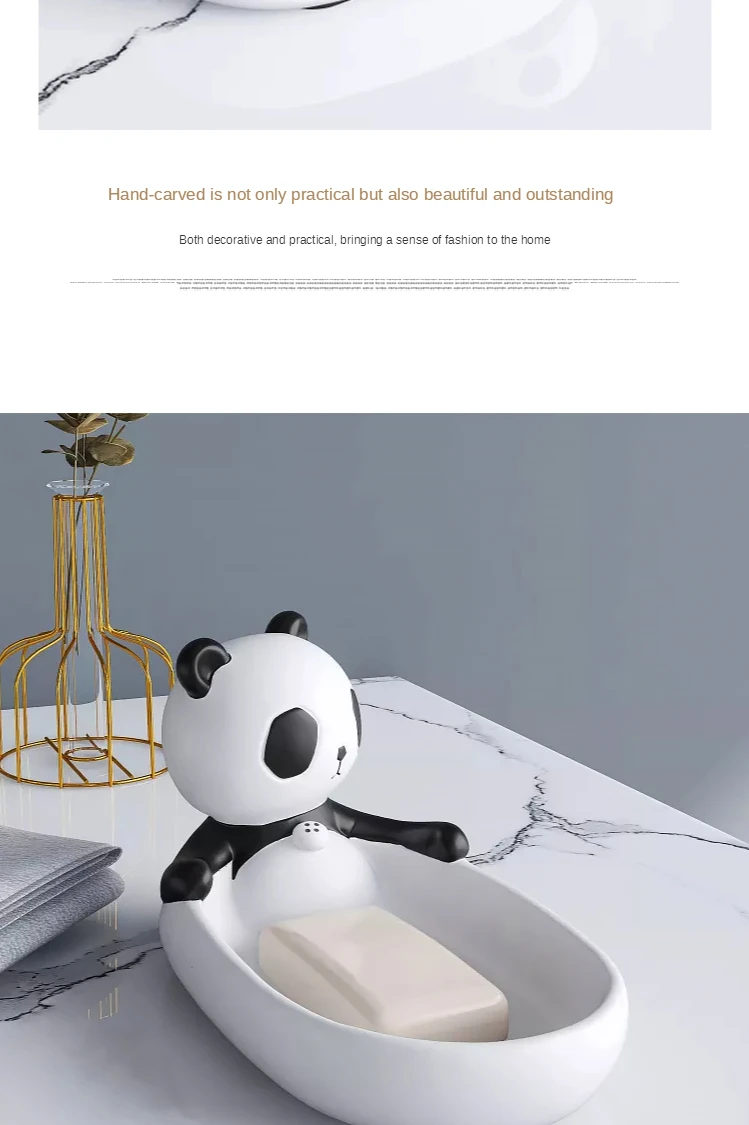 

CY Creative Panda Decoration Home Decoration Bathroom Toilet Soap Box Soap Dish Draining Shelf