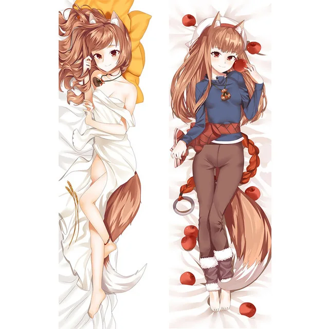 

Anime SPICE AND WOLF Holo Lovely Girls Cosplay Double Sided Pillow Cover Hugging Body Pillowcase Dakimakura BL Otaku Pillow Case