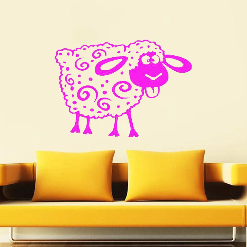 

Sheep Wall Decal Nursery Cute Kids Room Vinyl Wall Sticker Bedroom Living Room Decoration Funny Home Interior Design C015