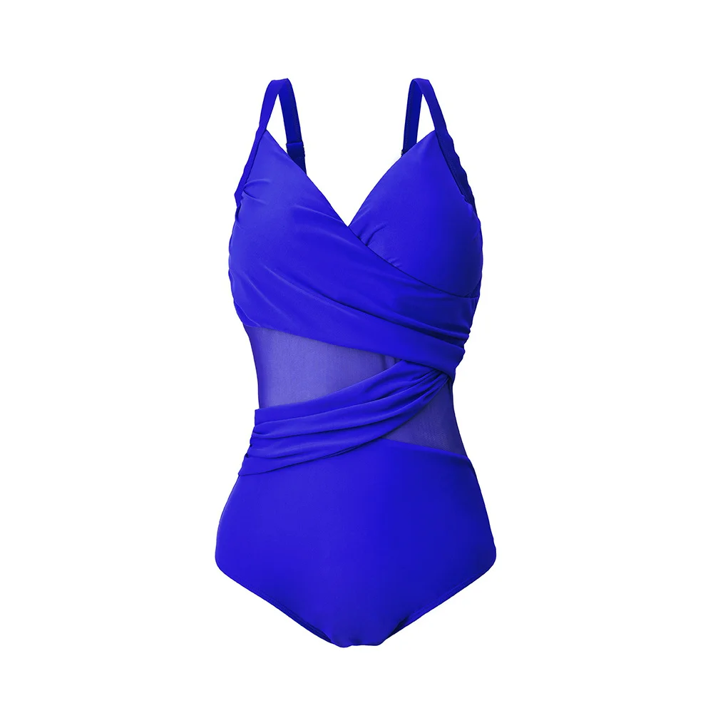 

Plus Size Swimwear Women 2021 New Sexy Mesh One Piece Swimsuit Female Large Size Bathing Suit Summer Beachwear Swimming Suit 4XL