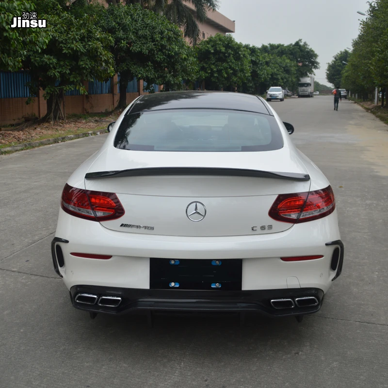 Спойлер для заднего багажника из настоящего углеродного волокна PSM style benz c class coupe