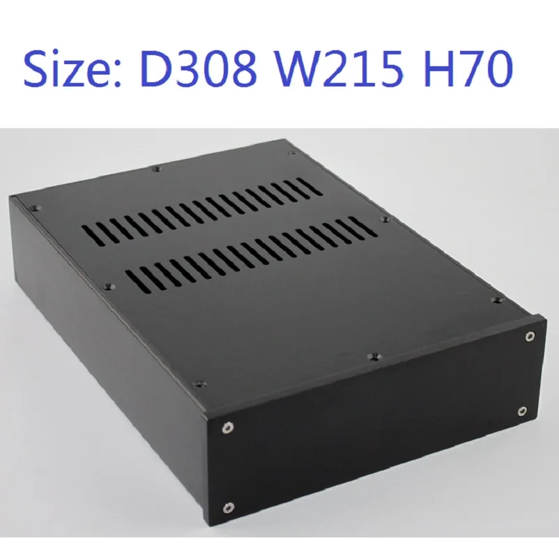 

D308 W215 H70 Class A Rear Chassis DIY DAC Anodized Aluminun Case Power Amplifier Housing Home Audio Enclosure Hifi Preamp Box