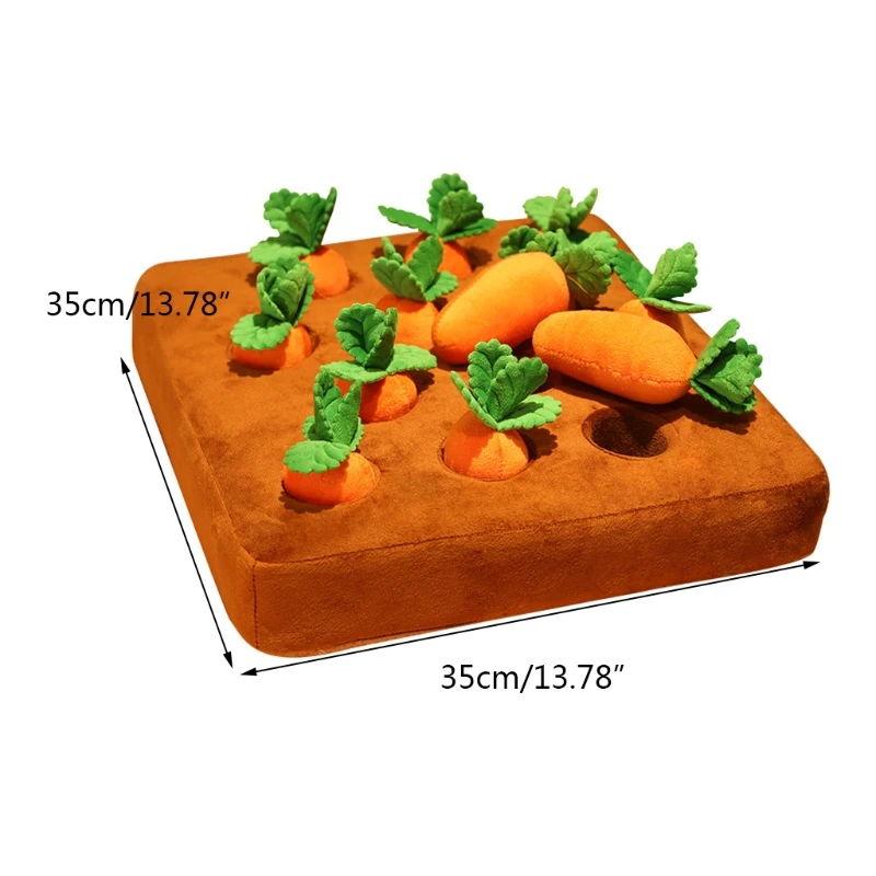 

Creative Plush Stuffed Carrots Soft Realistic Vegetable Interactive Toy Stimulation Farm Harvest Game for Toddler Age 3+