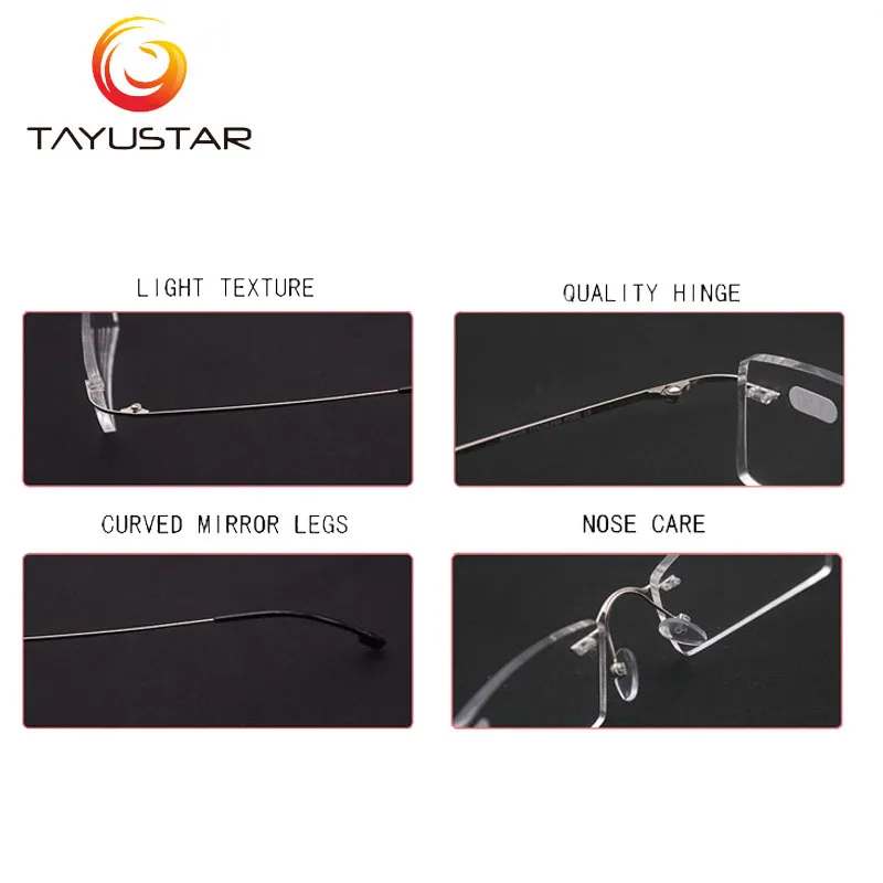 Оправа очков из титанового сплава очки без оправы для мужчин и женщин коррекции