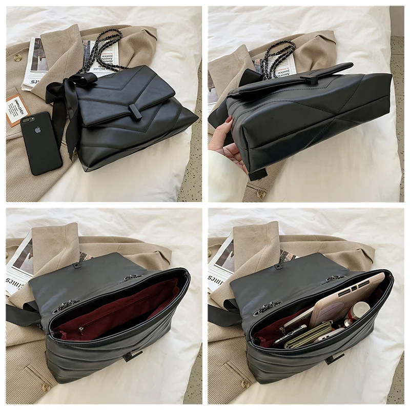 

New 2020 Autum Women's Large Capacity Chain Shoulder Bags Female Soft Leather Big Handbag Totes Luxury Design Casual Travel Bag