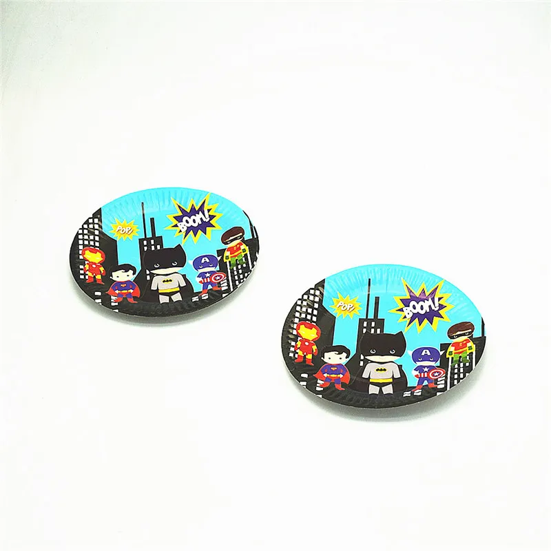 10 шт./партия посуда одноразовые столовые приборы Бэтмен/Супермен/Железный