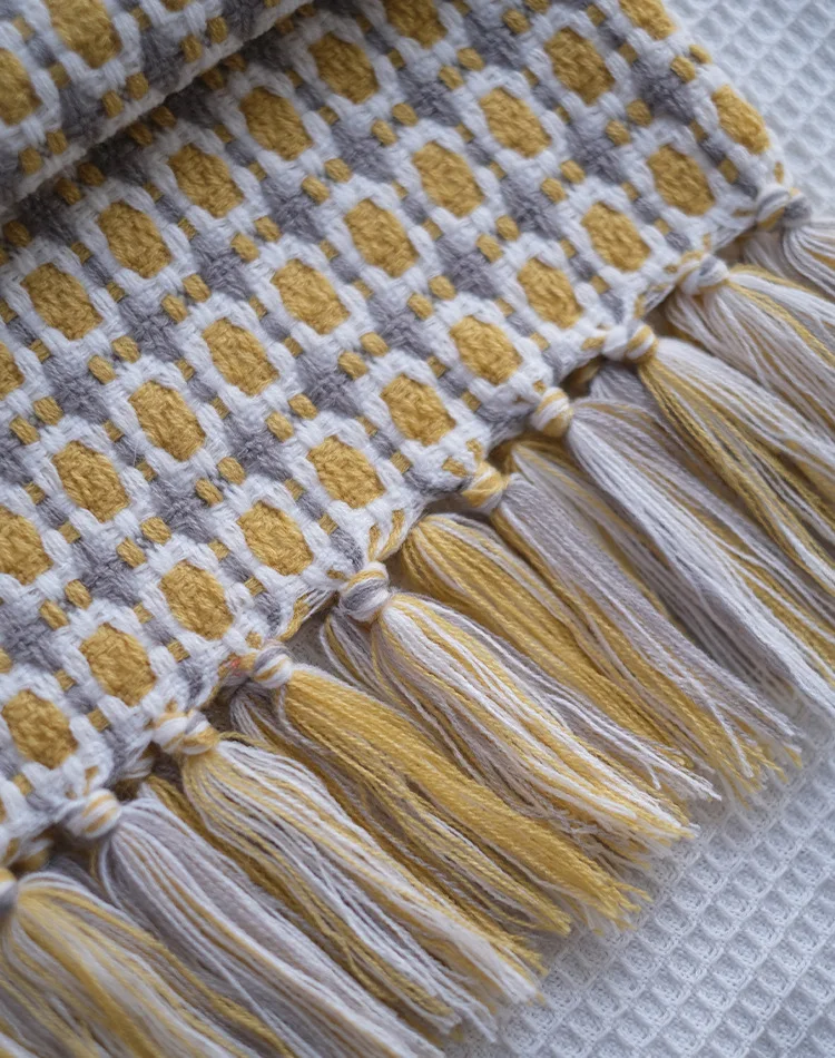 للبيع دثار محبوك قيلولة بطانية صغيرة الأمريكية الكروشيه بطانية الزخرفية الأصفر متقلب بطانية الزخرفية