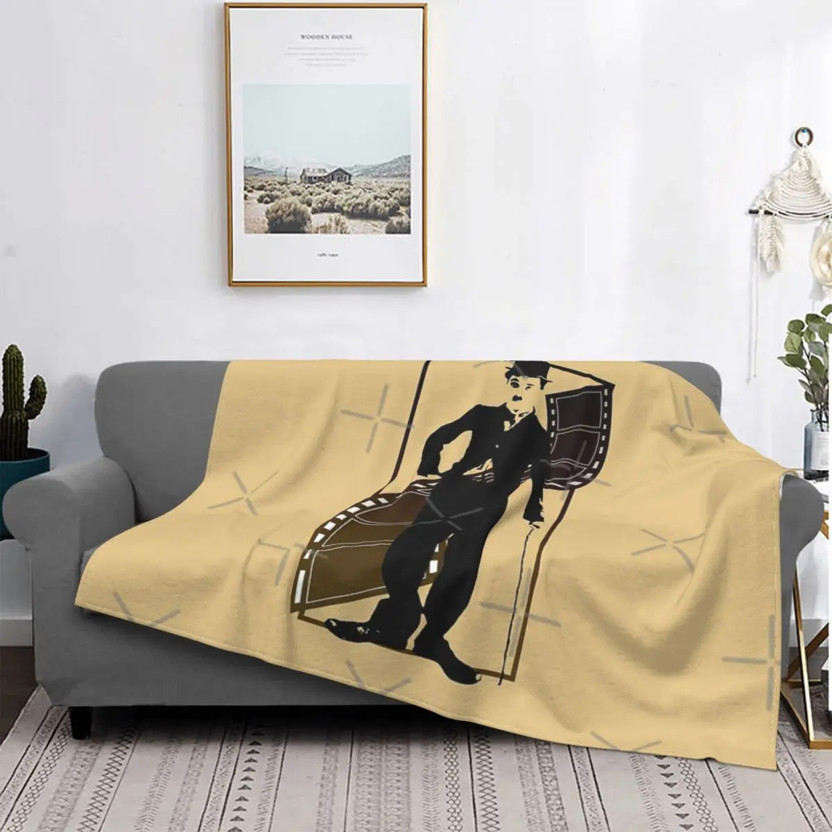 

Charlie-manta a cuadros para cama, sofá, manta de Picnic, colchas de verano