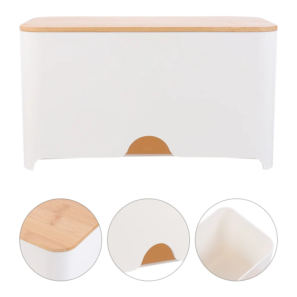 

1PC Bamboo Lid Mask Storage Box Mask Storage Box Practical Mask Box