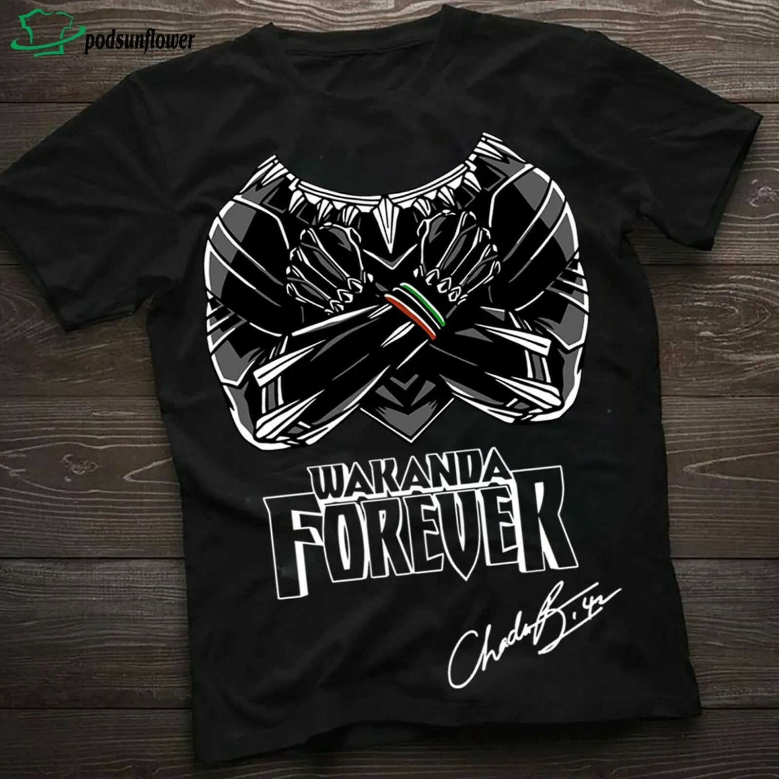 

Panther RIP Chadwick Boseman Wakanda forever signature shirt
