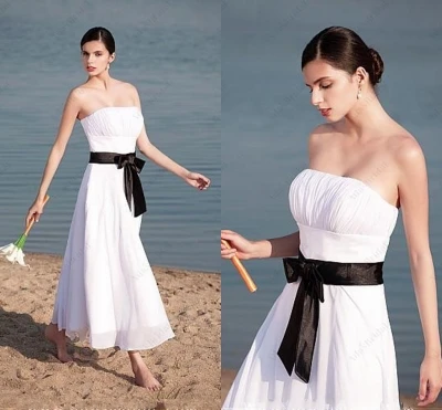 Шифоновое платье-трапеция без бретелек ТРАПЕЦИЕВИДНОЕ свадебное платье