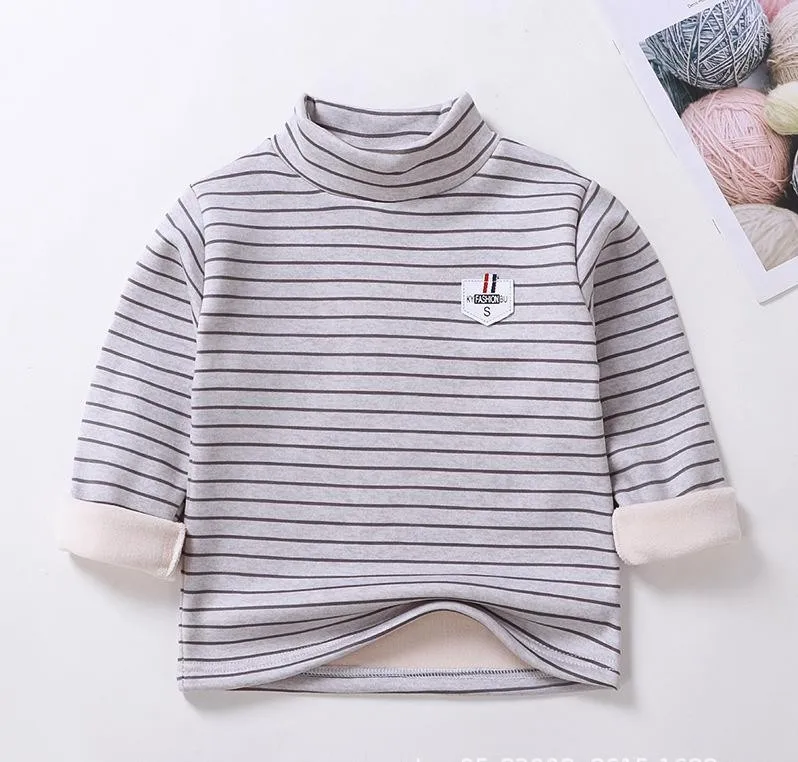 Winter Baby Girls Padded Pullovers Clothing Toddler Boy Sweatshirts Children Kids Warm High Collar Hoodies T-shirt 1-4 Years | Мать и