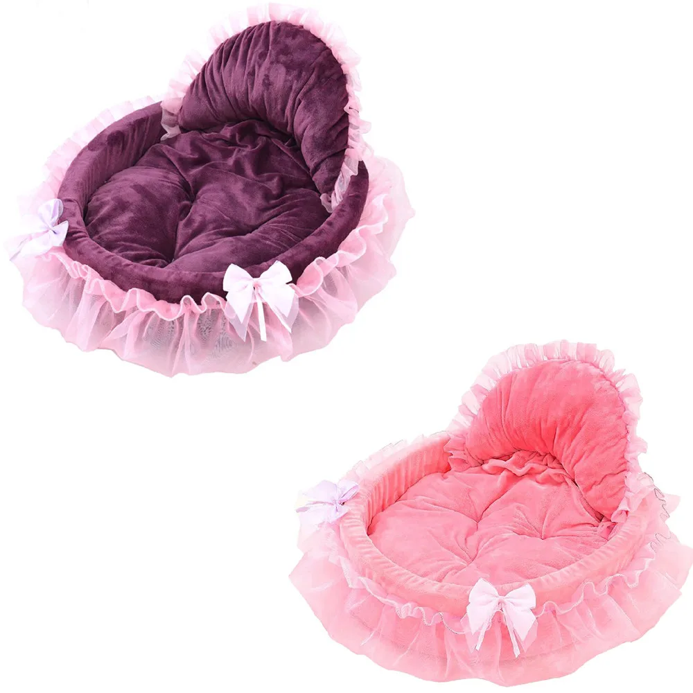 Одежда принцессы для собак бант кружево сердце элегантное милое кровать будка