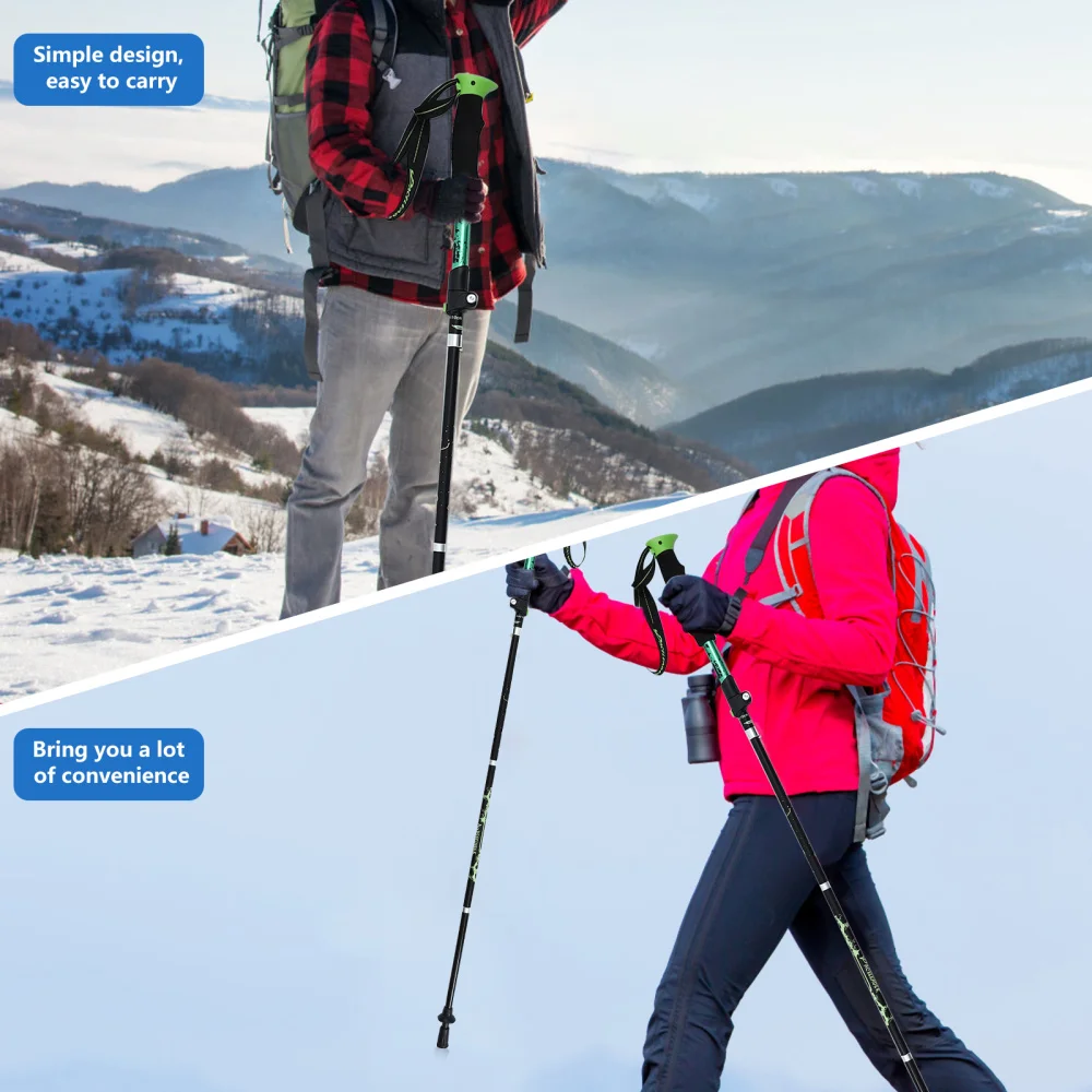 

1pc Portable Alpenstock Folding 5-Section Aluminium Alloy Trekking Pole