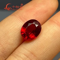 czochralski method artificial red ruby thailand cut oval shape clear corundum gem stone