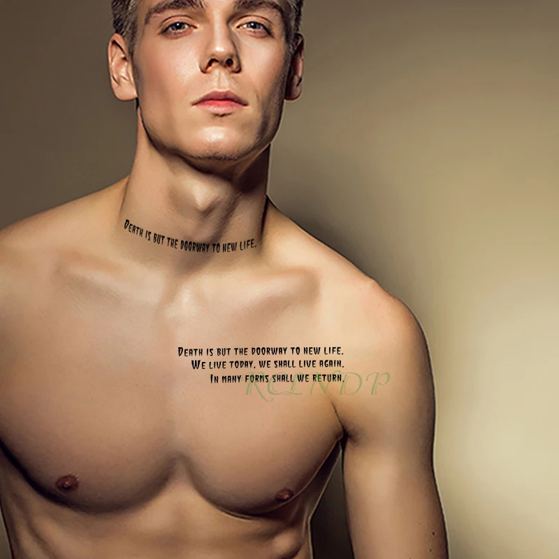 Водонепроницаемые временные татуировки наклейки слова буквы предложения тату