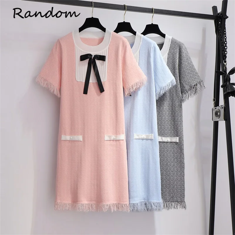 Женское винтажное платье с коротким рукавом голубое или розовое элегантное в