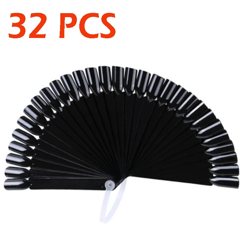32PCS-Black 12 В/24 В/32/50 шт. палочки накладные ногти пластина лак для ногтей Цвет пластина демонстрационная доска начинающих практиковать Sketchpad Дисплей стенд - Цвет: 32PCS-Black