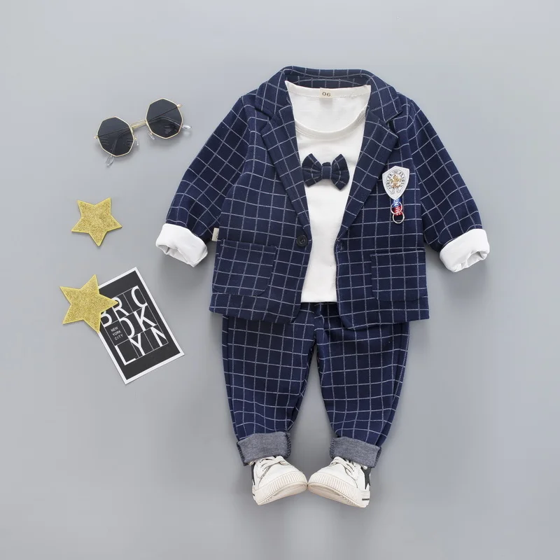 

New Flower Boys Formal Event Garment Wedding Suit Kids Birthday Dress Jacket Pants Shirt 3Pcs Children Prom Piano Tuxedo Costume