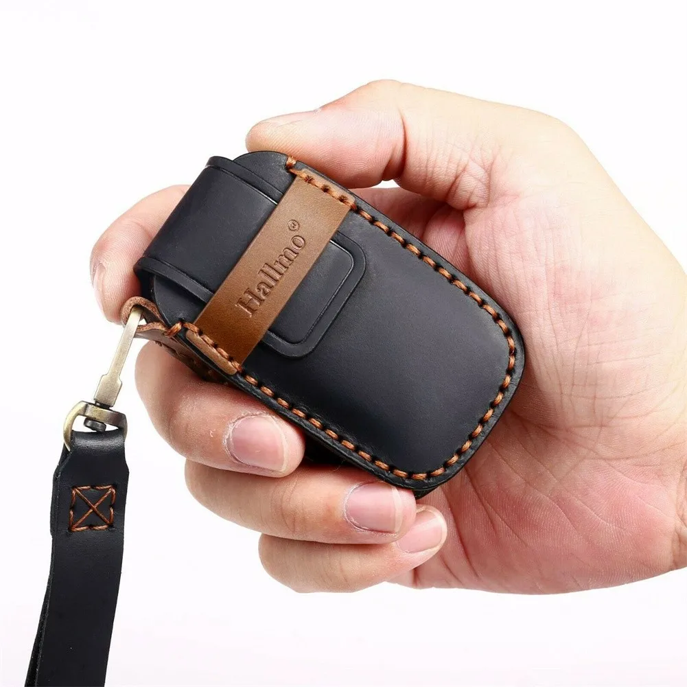 

Fit For 2014-2017 Chevrolet Silverado Leather Remote Key Fob Case Cover Key Bag Car-Styling Holder Shell Keychain Protection