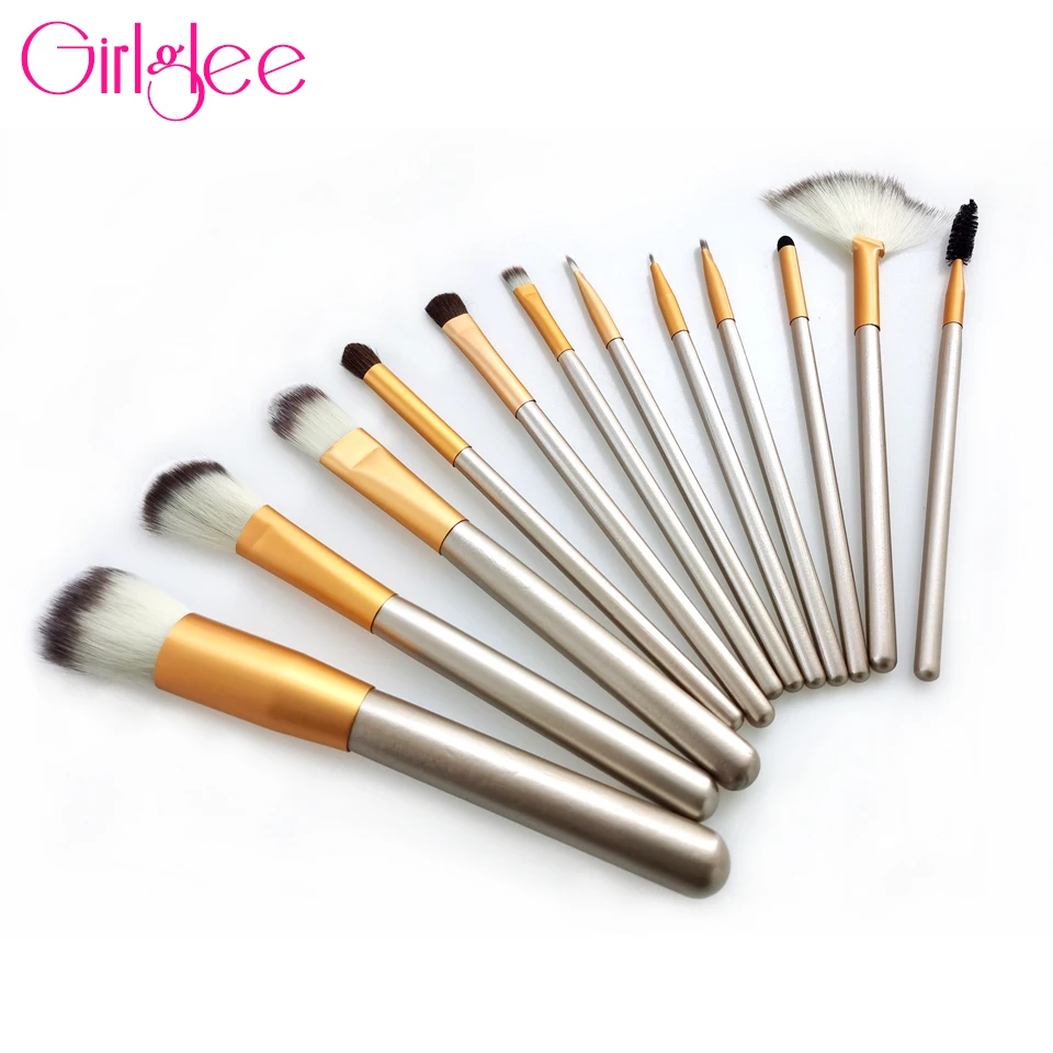 Makeup Brushes 12pcs Brush Set Cosmetic Make Up Daily Face Nose Beauty Tool Girlglee Eyebrow Eyeliner | Красота и здоровье
