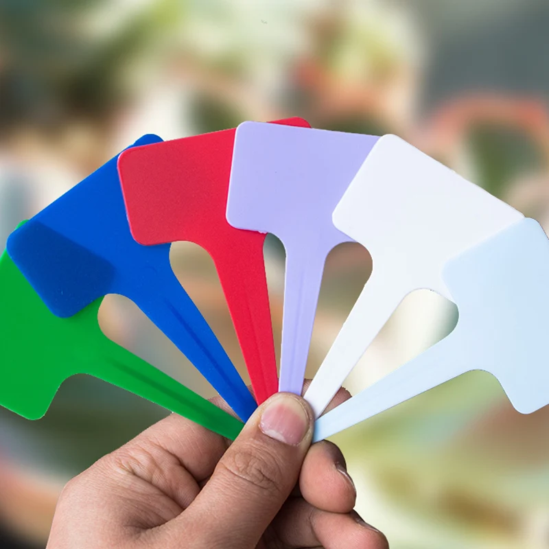 100 шт. яркие Пластиковые Т образные маркеры для сада|Маркеры растений| |