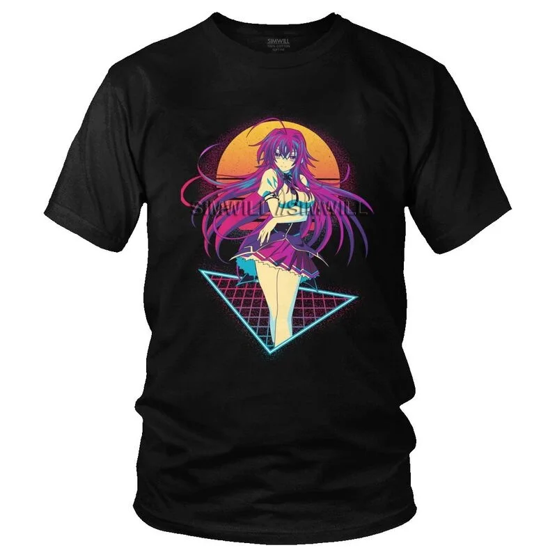 

Футболка Rias Gremory мужская с рисунком аниме, уличная одежда для старшей школы с принтом манга, футболка с коротким рукавом, уникальная хлопков...