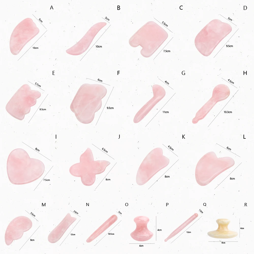 Natural Jade Gua sha Scraping Massage Scraper Face Massager Board Rose Quartz Agate Acupoint Facial Eye Care Beauty Tools |