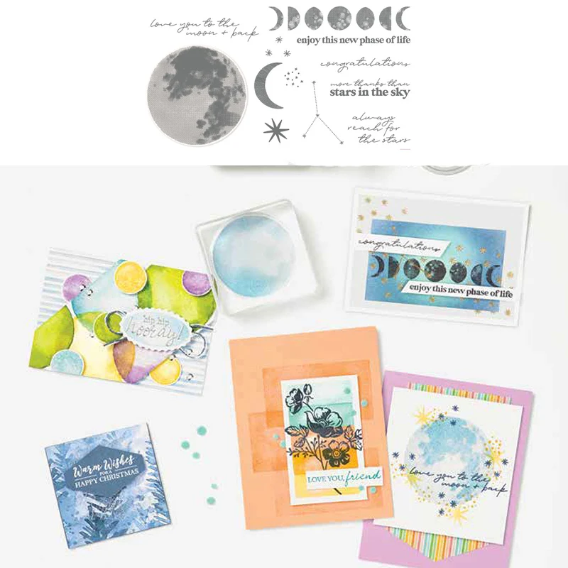 

New for 2021 Planet Moon Stamps And Dies Scrapbook Dariy Decoration Stencil Embossing Template Diy Greeting Card Handmade