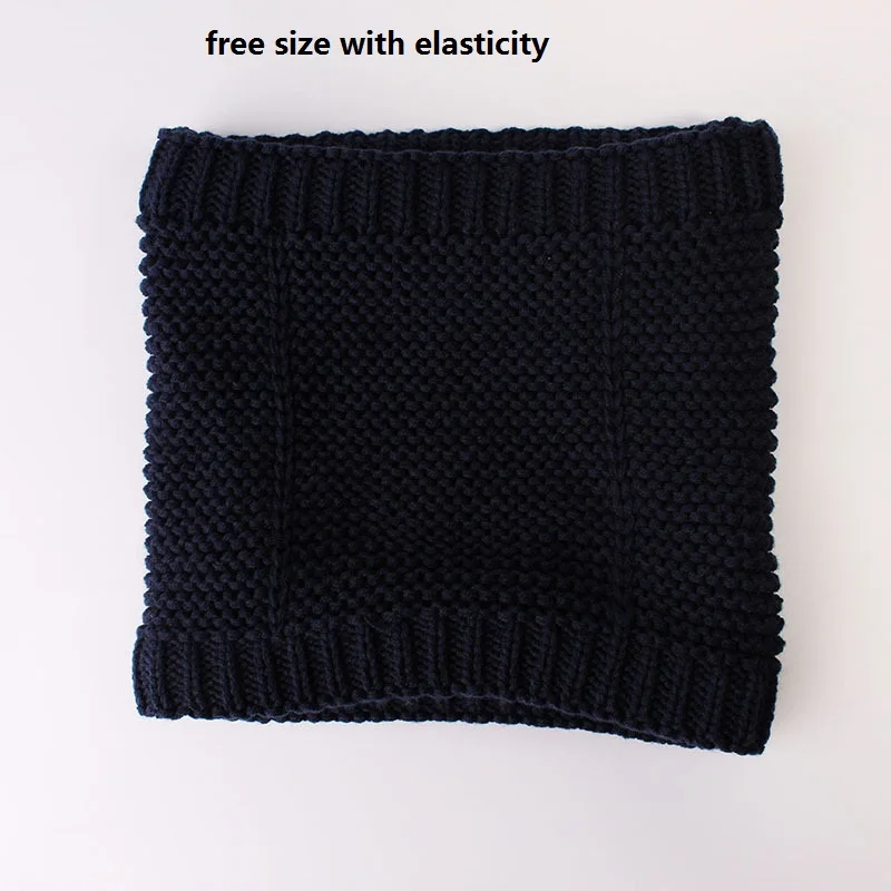 navy blue scarf 3 размера; Детские Шапки От 0 до 2 лет Одежда для мальчиков и девочек Шапки Детские зимние штаны Шапки Капо шапки для детей на осень-зиму; Baby muts дропшиппинг KF744 - Цвет: navy blue scarf