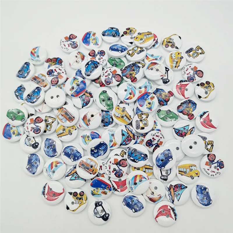 Zollor 100 шт. 15 мм Смешанные Круглые ретро цветочные узоры деревянные декоративные петли 2 отверстия Zollor 100 шт. 15 мм Смешанные Круглые ретро цветочные узоры деревянные декоративные петли 2 отверстия