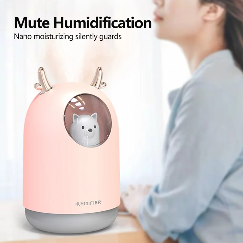 

AUPORO Портативный холодного тумана 300 мл ультразвуковой увлажнитель воздуха USB мини-увлажнитель воздуха Цвет ночной Светильник Крытый увлажн...