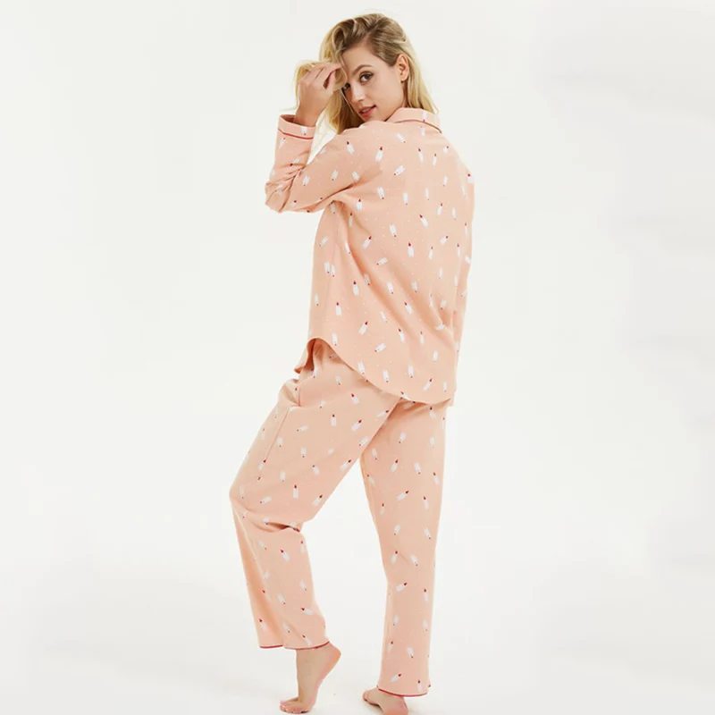 Женская пижама теплая зимняя женская хлопок пижамы женские новая Пижама из