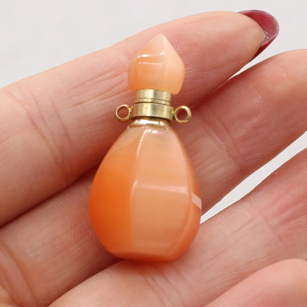 Натуральные камни подвеска в виде бутылочки парфюма многоугольника Quartzs