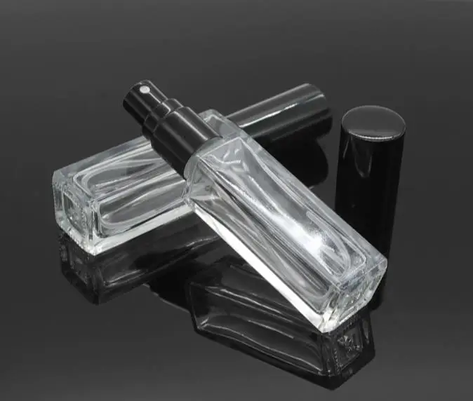 

3ml 10ml Square Perfumes Mist Sprayer Glass Container Clear Perfume Makeup Setting Spray Pump Glass Atomizer Bottles SN176