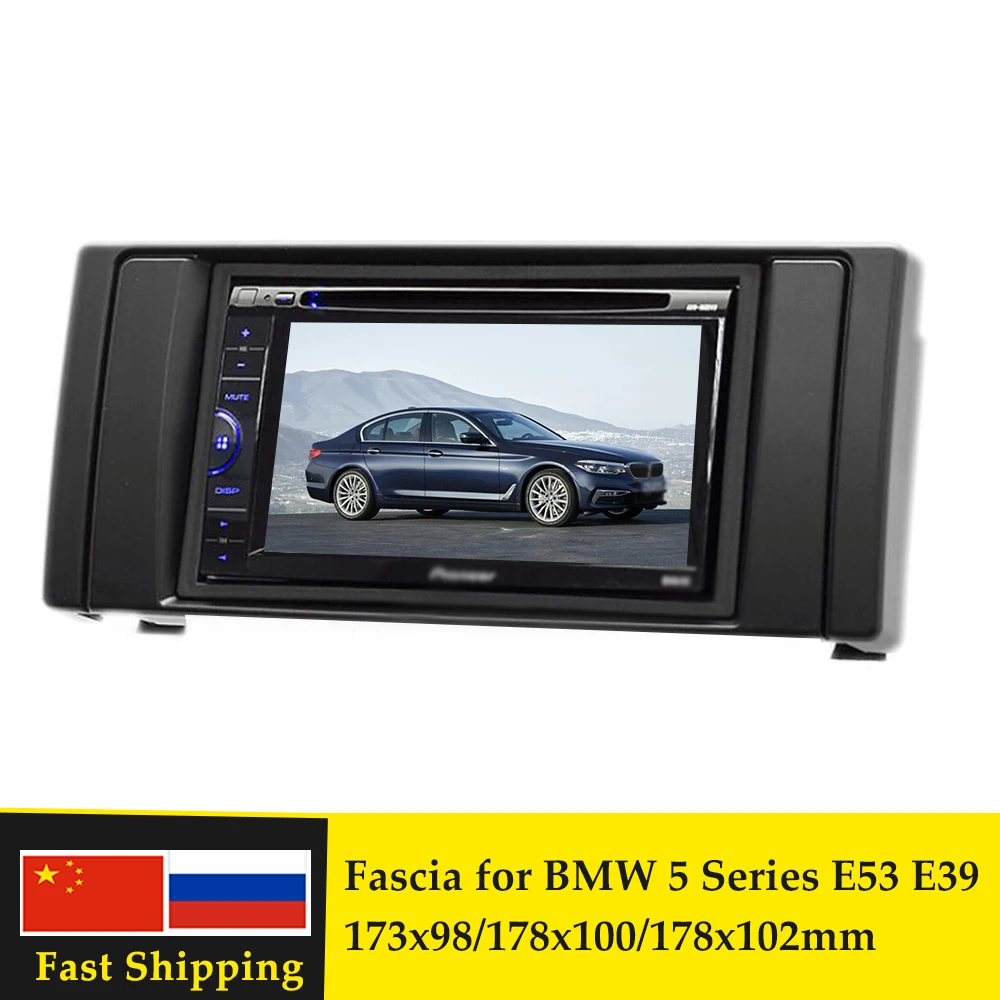 Double Din Radio Fascia for BMW Series 5 E53 E39 CD DVD Player GPS Stereo Audio Panel Dash Mount Trim Kit Interface Frame Bezel