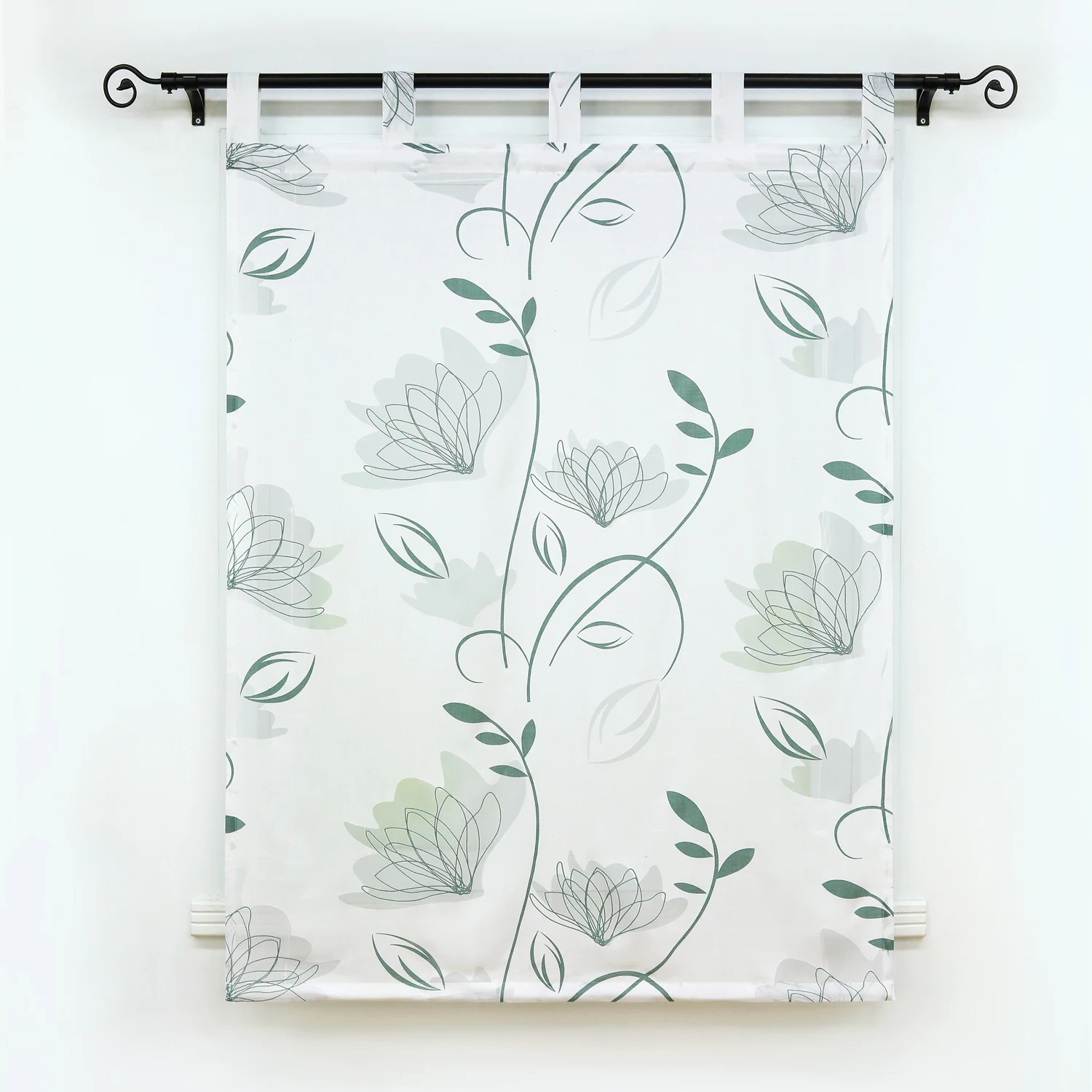 Римская занавеска с принтом лотоса для окна из полиэстера занавеска-баллон кухни