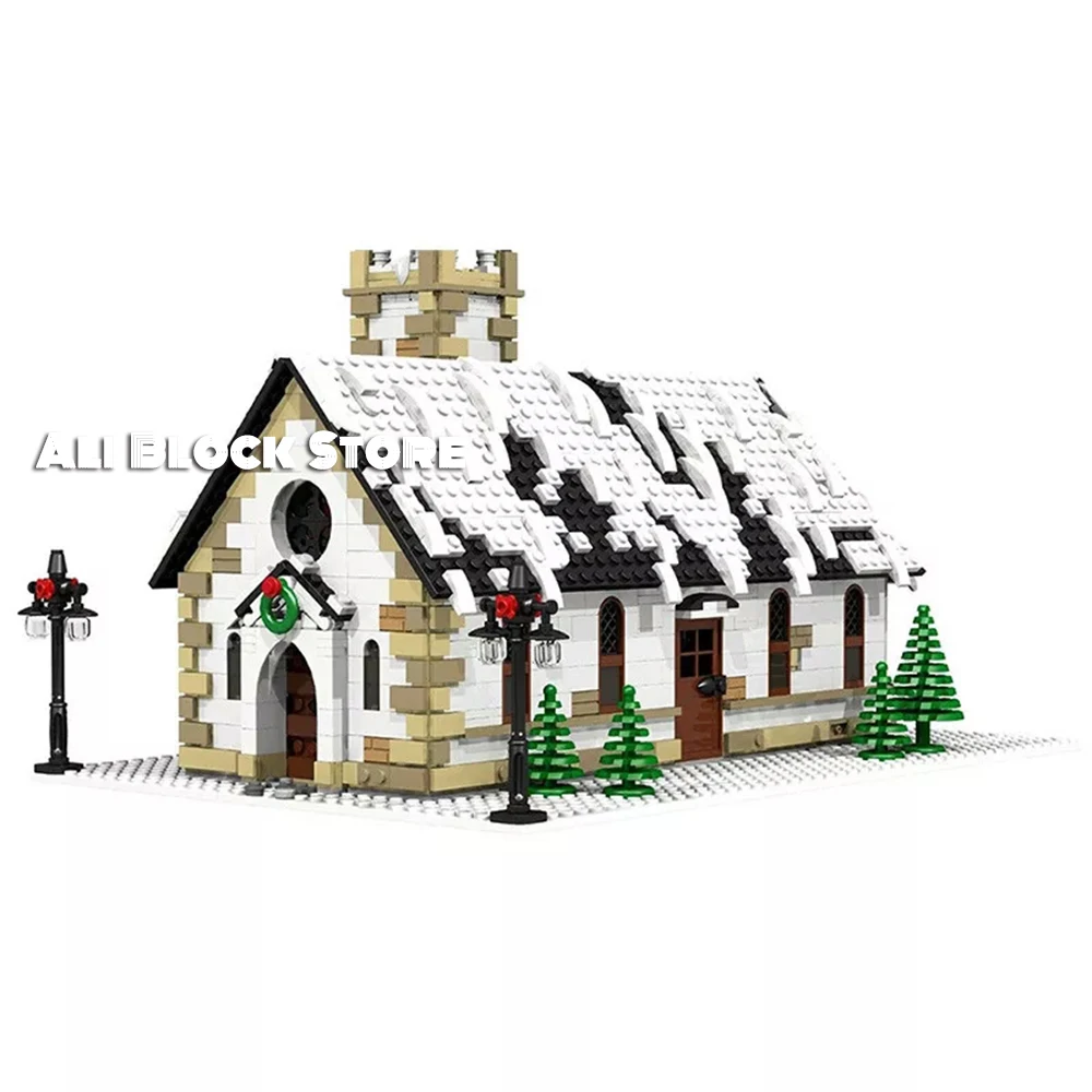 

MOC-6195 Winter Village Church Building Blocks Bricks Diy Blocks 2212pcs Toys For Children Kids Christmas Gifts